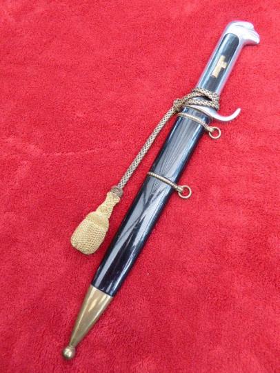 WW2 MVSN Fascist Senior Italian Officer's Dagger with rare Leather Hanger and Portepee