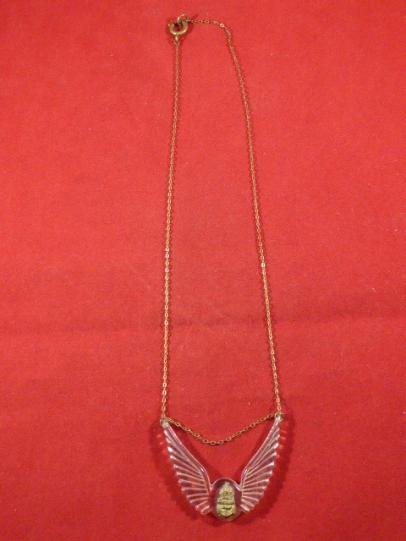 WW2 Royal Navy Fleet Air Arm Perspex “WINGS” Sweetheart Pendant Necklace