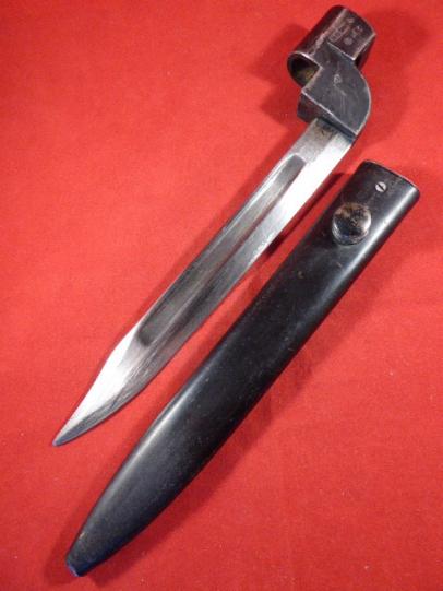 British No9 Mk1 Bayonet with Scabbard by RSAF Enfield dated 1954