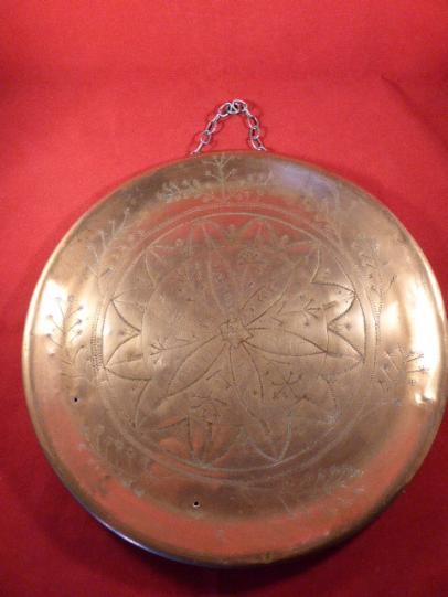 WW1 British Trench Art - Large Round Copper Plaque from France