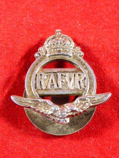 Early Pre WW2 Royal Air Force Volunteer Reserve RAFVR Silver Lapel Badge No.4395
