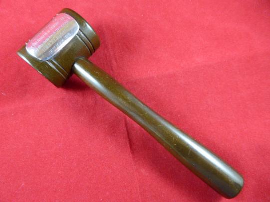 Unique WW1 H.M.S. ALBION Lignum Vitae Gavel with Engraved Silver Presentation Plaque to The Rev Norman de Jersey RNVR – 18th May 1916