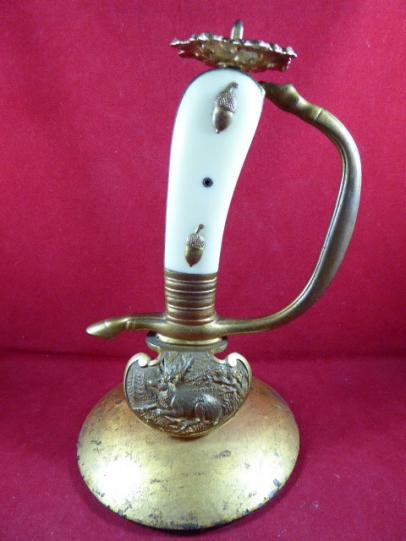 Very Unusual German Senior Forestry Cutlass - Hilt Candlestick