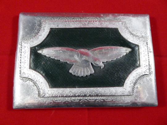 WW2 POW Made Aluminium Trench Art Cigarette Case - RAF Africa 1948