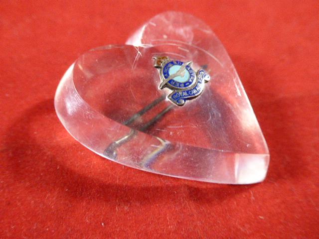 Rare Large WW2 Royal Canadian Air Force RCAF Perspex “Heart” Sweetheart Brooch