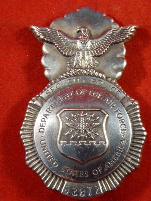Vintage Obsolete US Air Force Security Police (AFSP) Badge - Full Size - Badge No. G2872