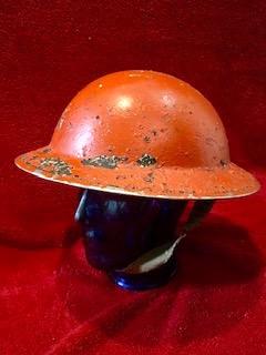 Rare WW2 British Army Fire Service - Red Painted Steel Brodie Helmet MKII by BMB dated 1939