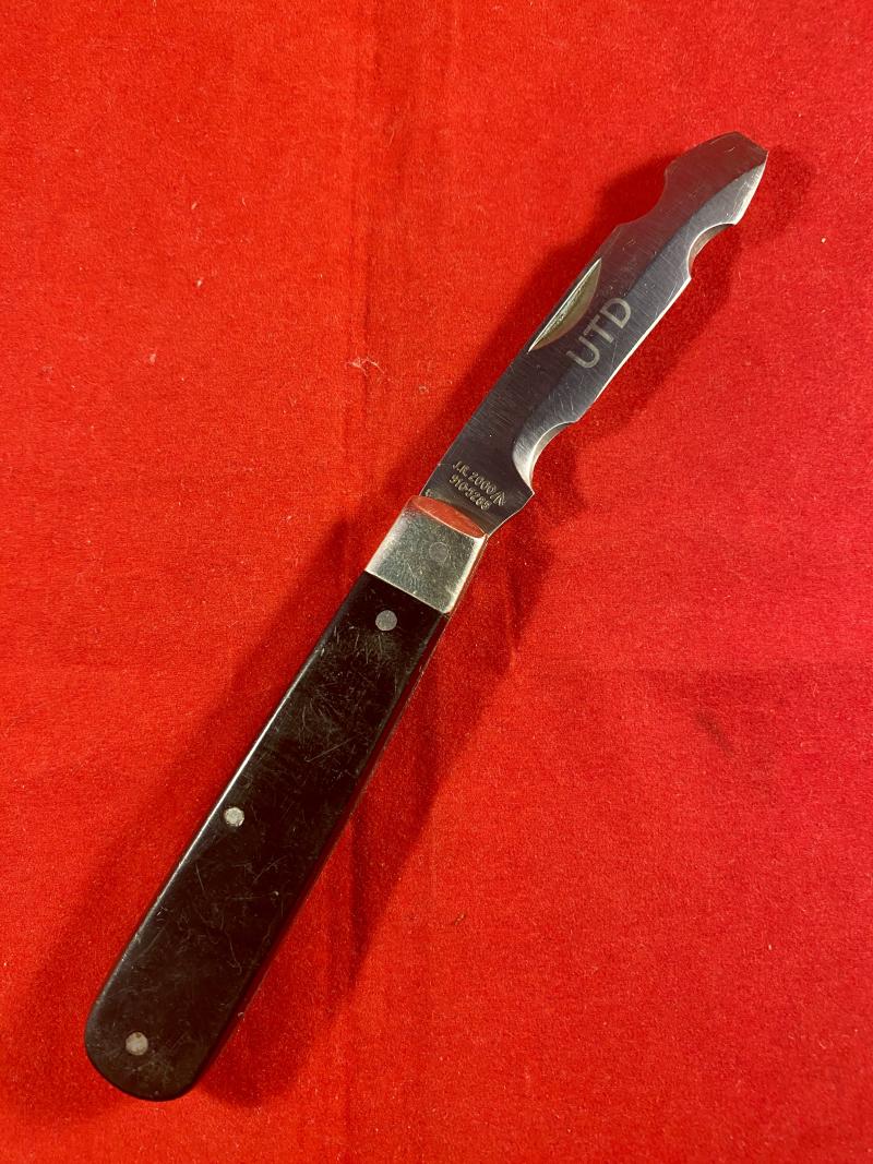 Vintage British Army Electrician's Folding Knife Marked J.R. 2000 910-5285