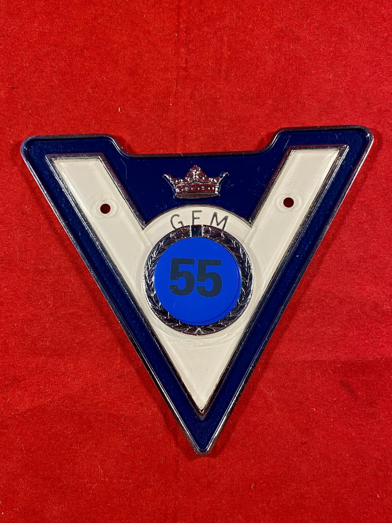 Vintage GEM Guild of Experienced Motorists “V” Car Badge for 55 Years of Unblemished Driving