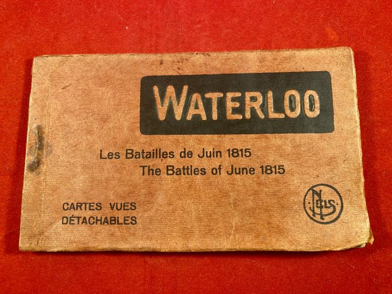 Antique Souvenir Booklet of 10 Postcard Prints of Paintings of the Battles of Waterloo in June 1815