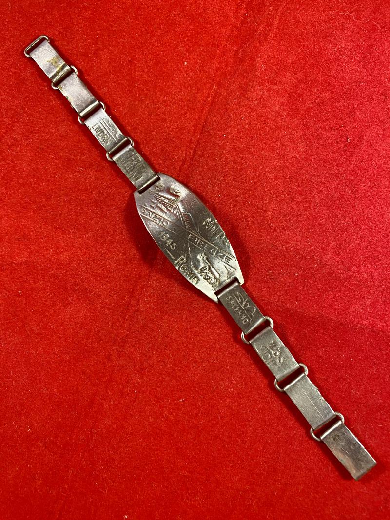 Original WW2 Souvenir of Italy Campaign Link Bracelet dated 1945