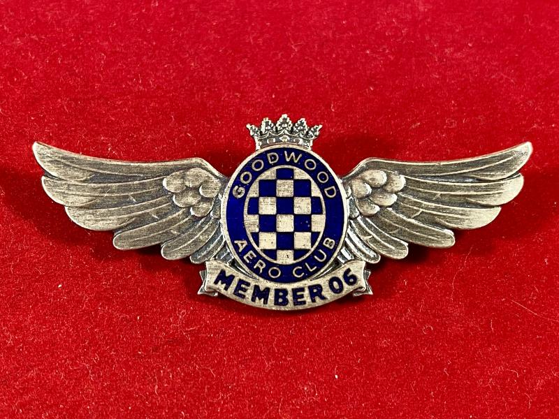 Genuine Vintage Goodwood Aero Club Member 06 “Winged” Badge by W.O. Lewis Birmingham c2006