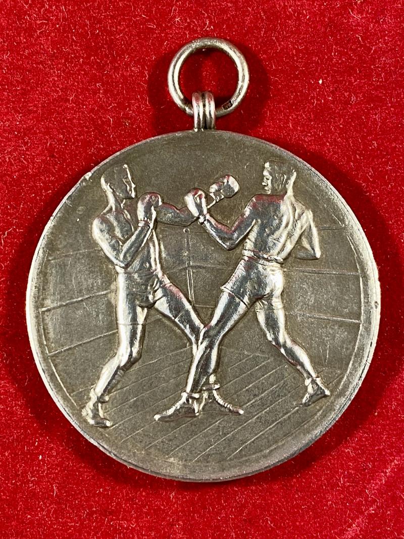 Scarce - 1st (Depot) Tank Battalion - Large Sterling Silver Boxing Medal - Winner Team Championship Novices 1922