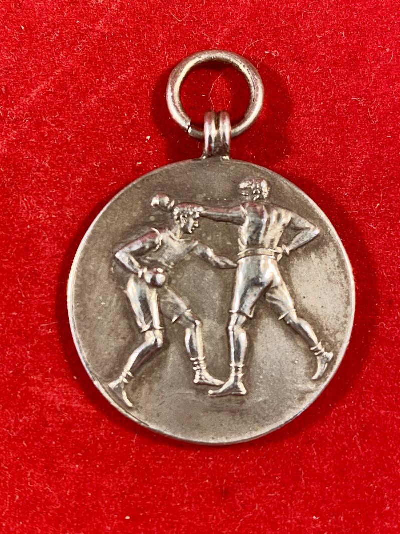 Small Sterling Silver Boxing Medal or Fob - Winner Team Novices Championship 1922 - 1st (Depot) Tank Battalion