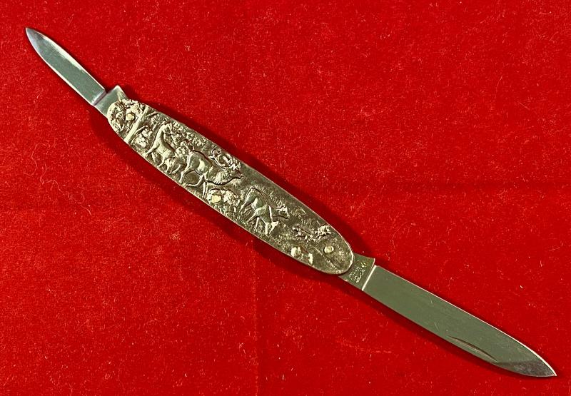 Mint Vintage German “Hunting Deer” Scene - Double Bladed Penknife by Boker Solingen