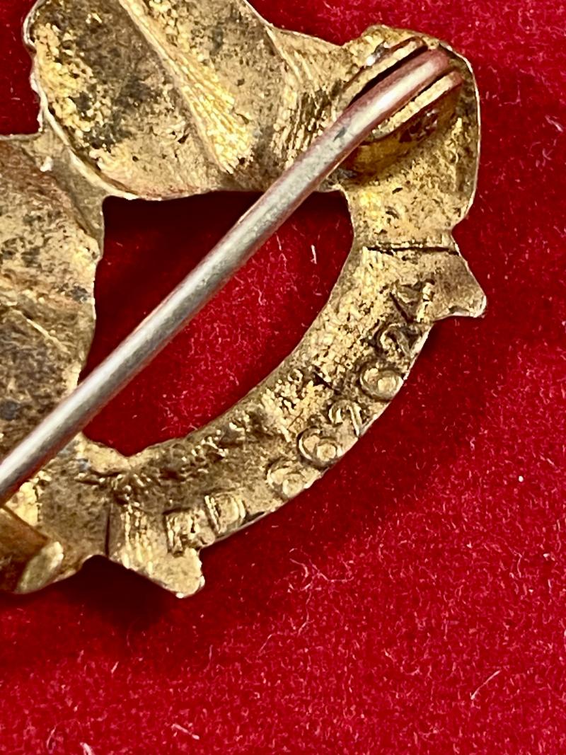 Unusual WW1 THUMS UP Brass Gilt and Enamel Brooch c1917