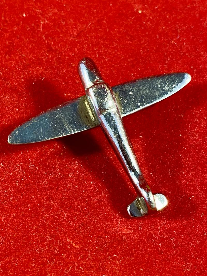 WW2 Period Chrome Plated Monoplane Aircraft Brooch Possibly of an RAF Miles Master III c1940