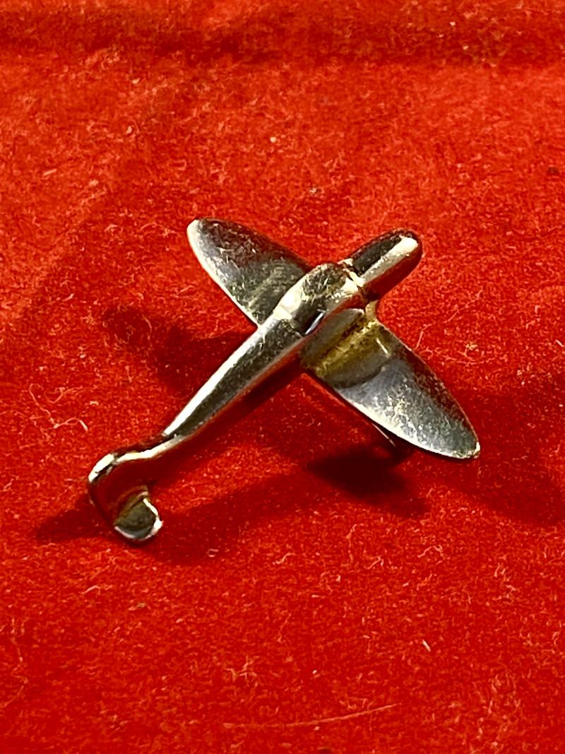 WW2 Period Chrome Plated Monoplane Aircraft Brooch Possibly of an RAF Miles Master III c1940