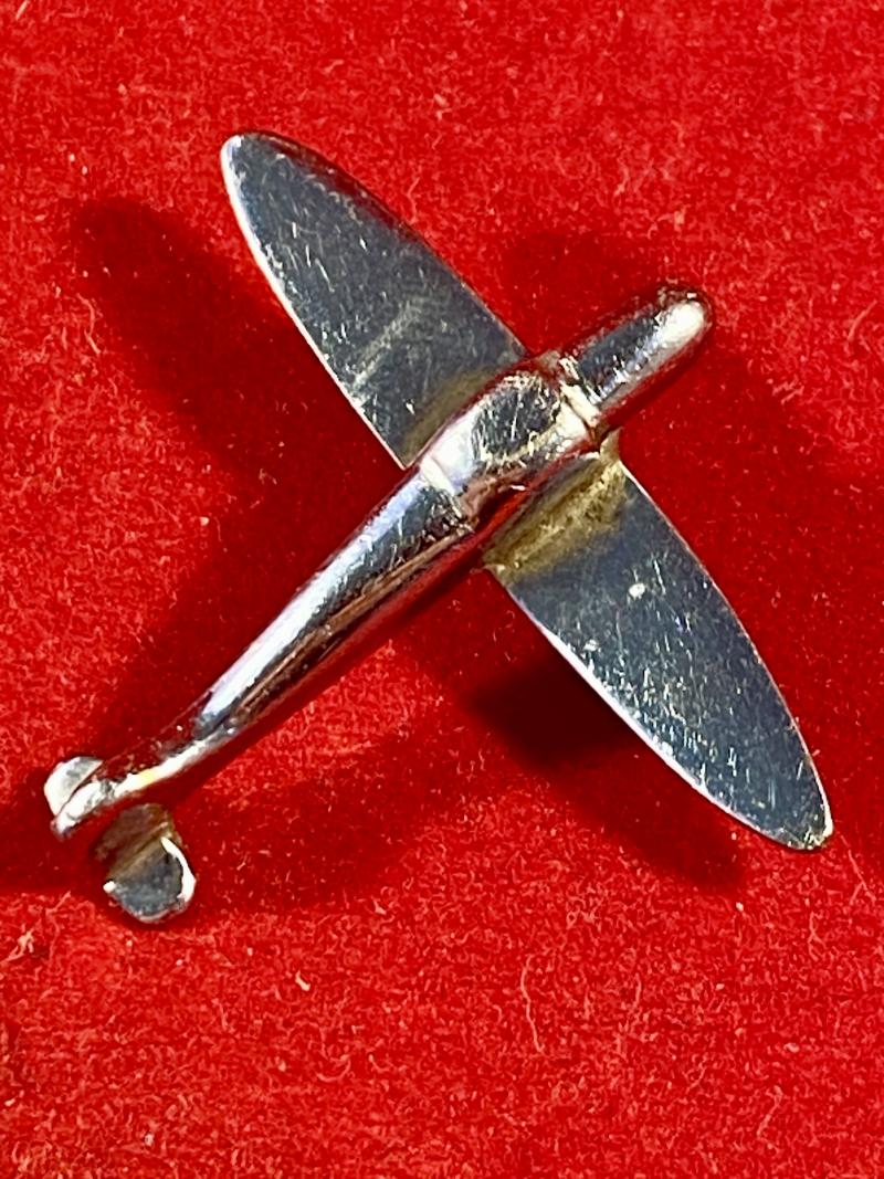 WW2 Period Chrome Plated Monoplane Aircraft Brooch Possibly of an RAF Miles Master III c1940