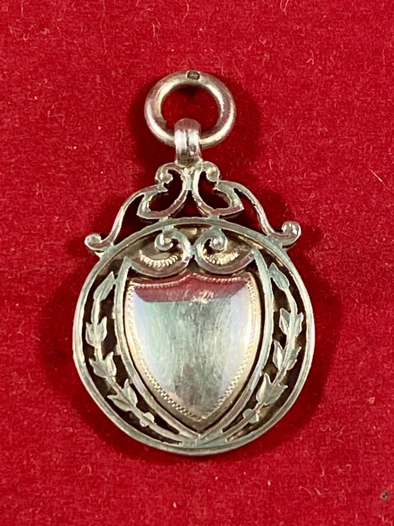 Inter War Period English Hallmarked Silver Watch Fob or Medal for Military “Bayonet Fencing” 1928