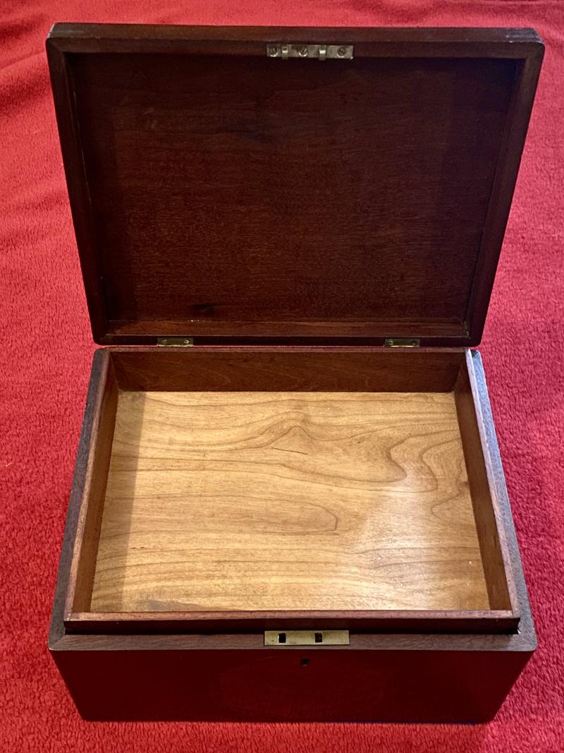 Large Antique Georgian Inlaid Wooden Jewellery Box