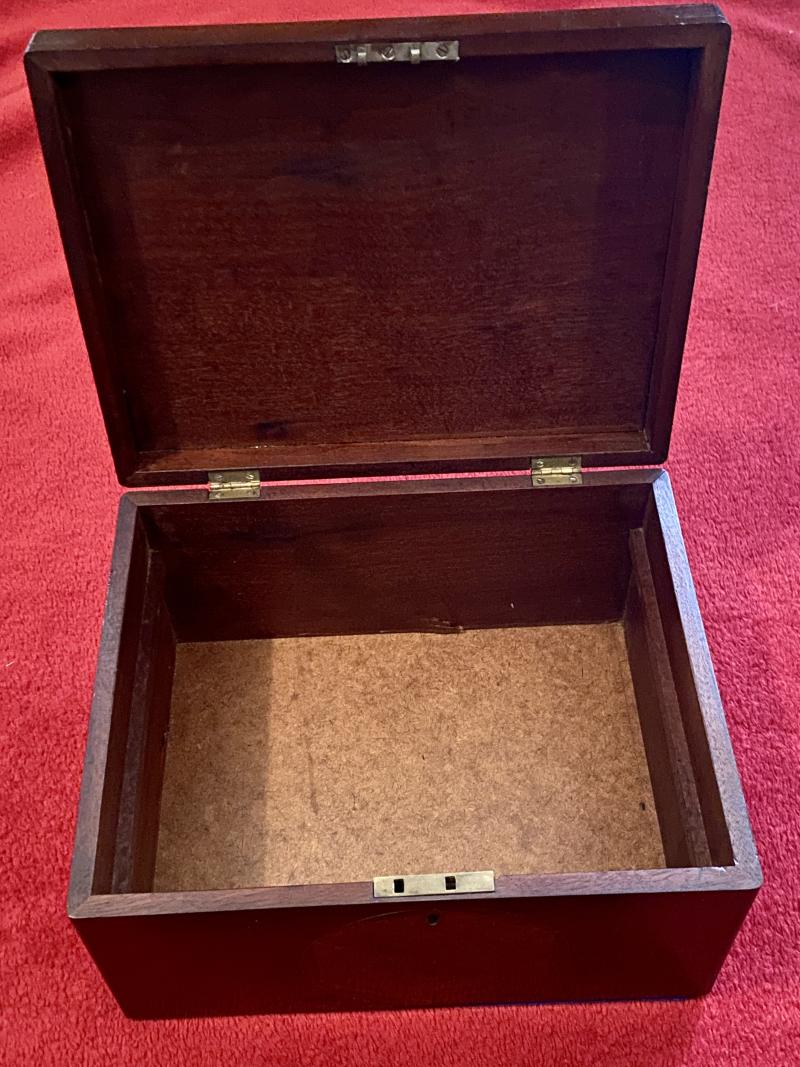 Large Antique Georgian Inlaid Wooden Jewellery Box