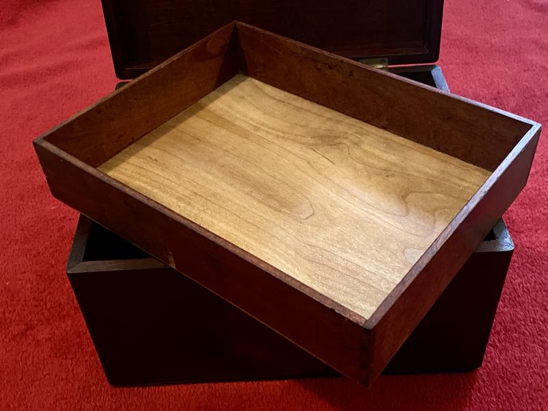 Large Antique Georgian Inlaid Wooden Jewellery Box
