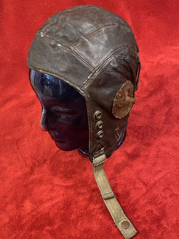 WW2 Period RAF “Early Pattern” C-Type Wired Leather Flying Helmet