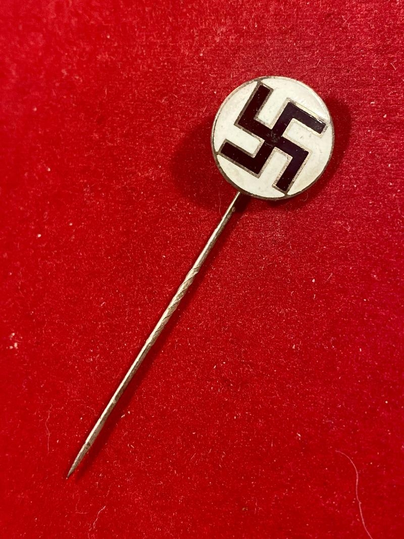 Original Early Nazi Party NSDAP Enamelled Swastika Stick Pin