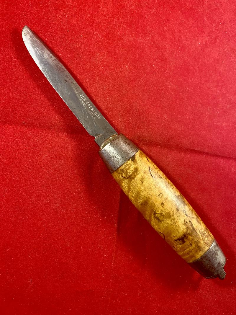 Antique Swedish Johan Engström of Eskilstuna - Curly Birch Barrel Knife