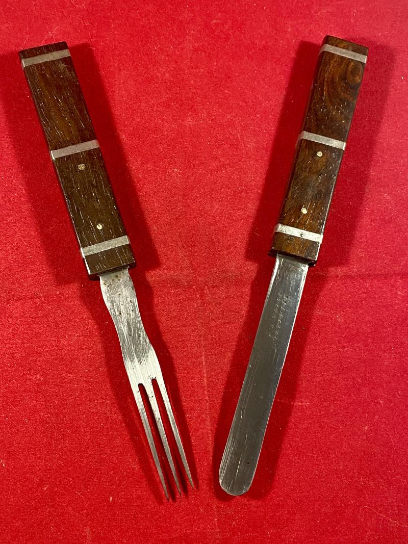 Boer War Officers Interlocking Campaign Cutlery Set by W H WRAGG of Sheffield c1890