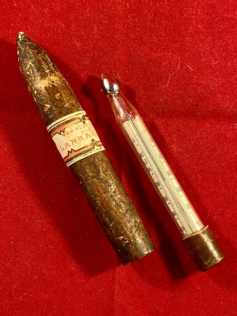 Unusual and Rare Antique Medical Thermometer Disguised as a Cigar with Original Label - Non Plus Ultra Por Larrañaga c1870