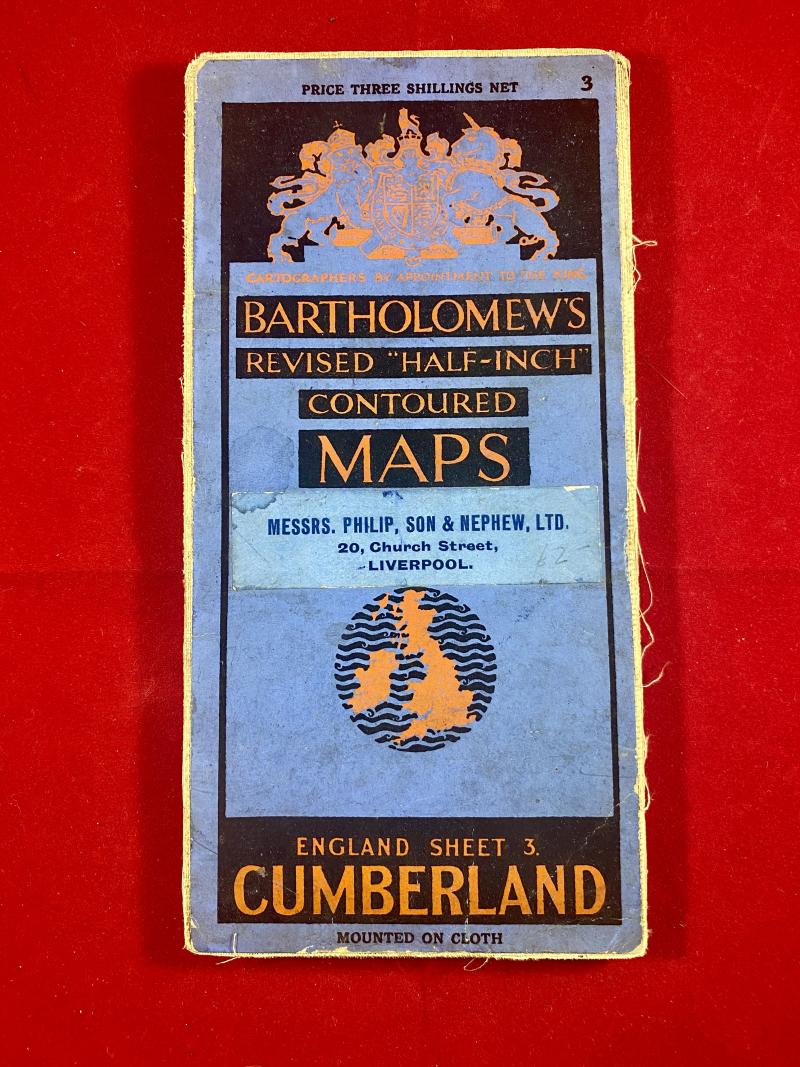 Vintage Bartholomew’s Cloth Sheet Map - CUMBERLAND Sheet 3 - c1935