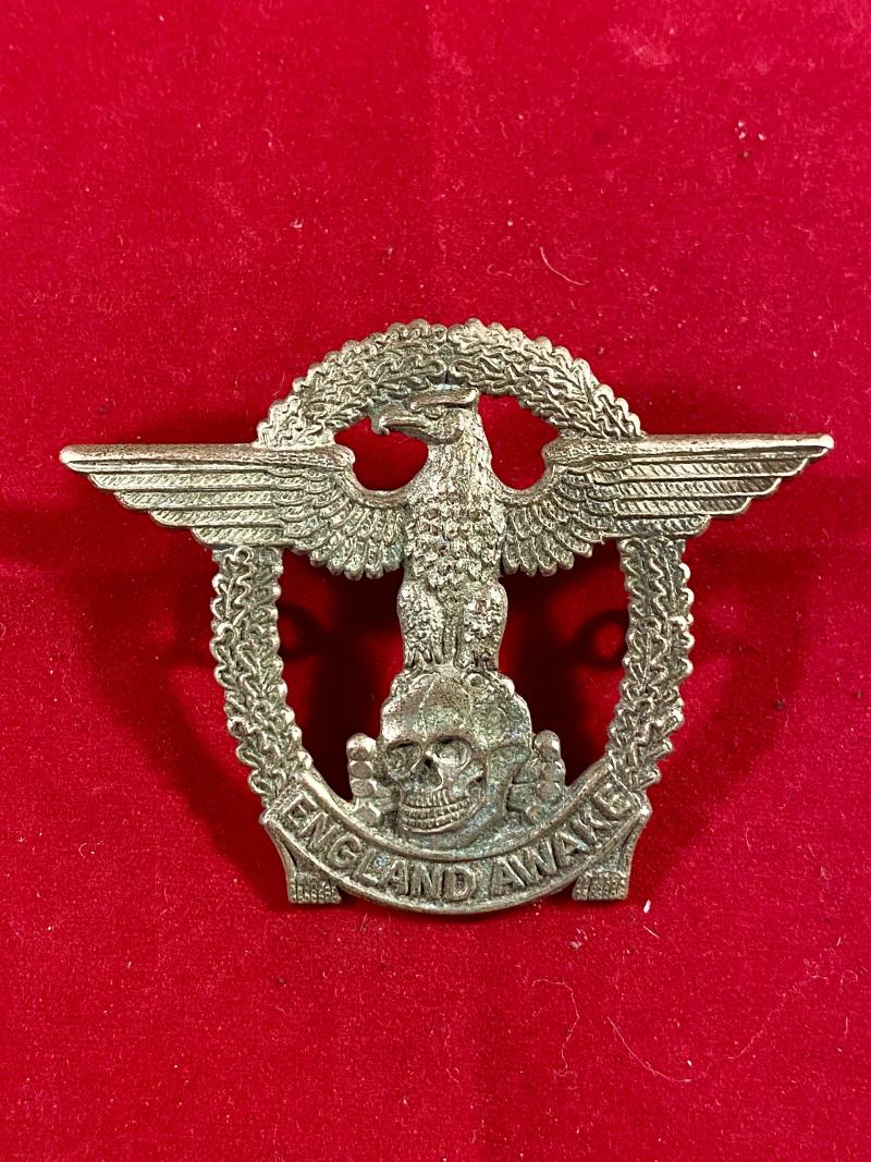 Unusual Post WW2 Fantasy “England Awake” Cast Metal Cap Badge