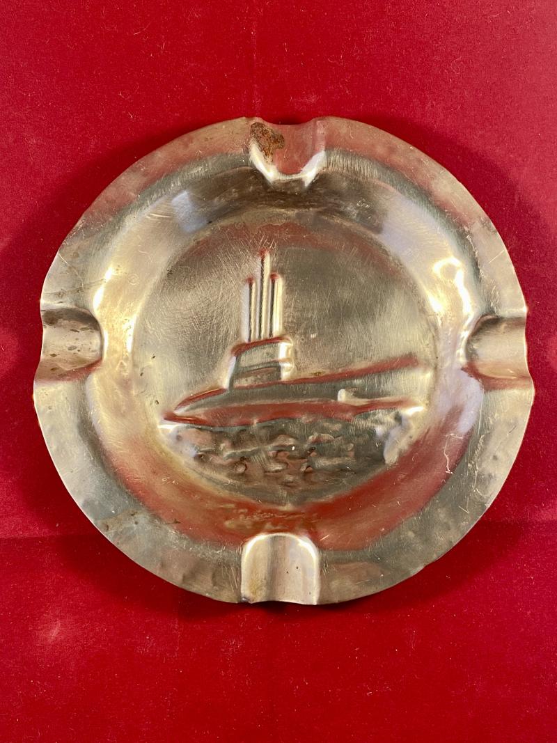 WW1 Copper Submarine Ashtray Commemorating German U-Boat U-155 DEUTSCHLAND