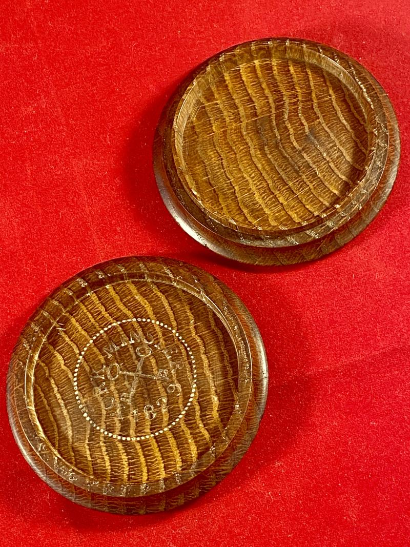 George IV Period - York Minster 2.4” Circular Oak Treen or Snuff Box Commemorating the York Minster Fire of 1829