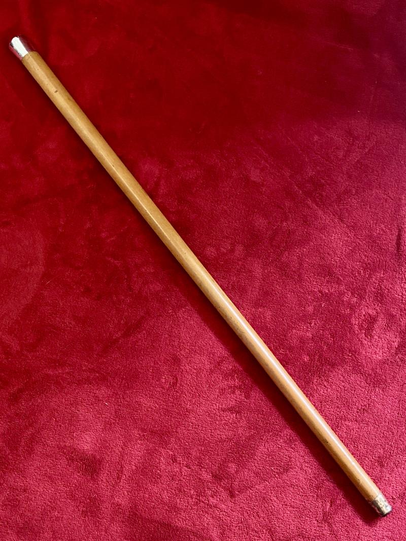 Edwardian Period Malacca Walking Stick or Cane with Plain Sterling Silver Domed Top c1900