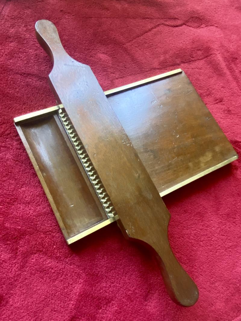 Extra Photos of  Antique British Military Mahogany and Brass Pill Roller by MAW London c1810