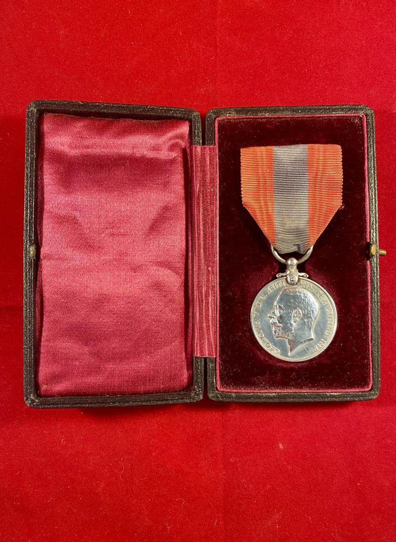 George V Imperial Service Medal – ‘Coinage Head’ in Original Case - Named to - EDWARD JAMES CRAWLEY