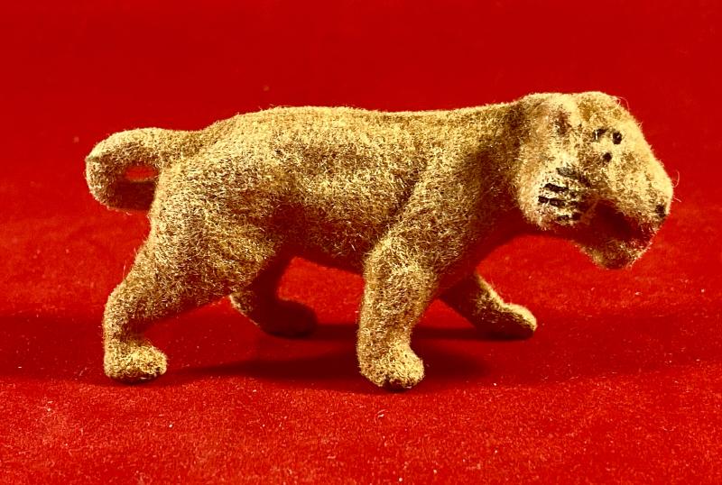 Lead Cast - Felt Covered – Lion Toy Figure from the Taylor & Barrett Zoo Series c1940