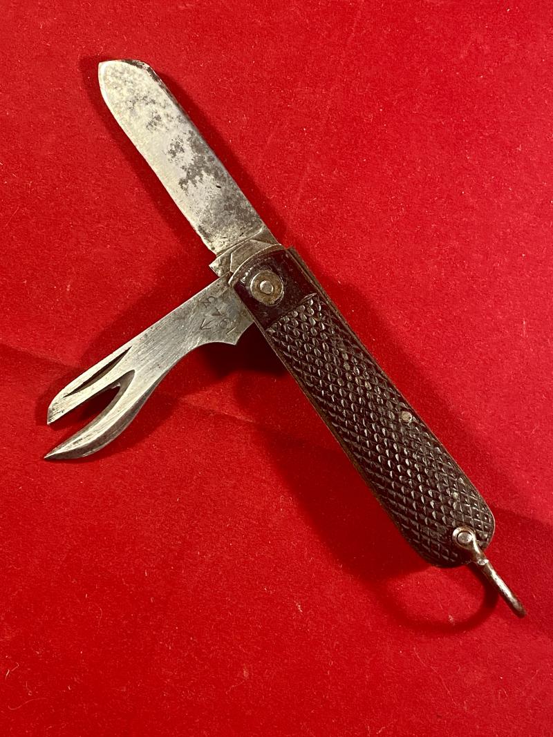 WW2 British Army Jack Knife WITHOUT Marlinspike by I-XL Wostenholm Sheffield dated 1943