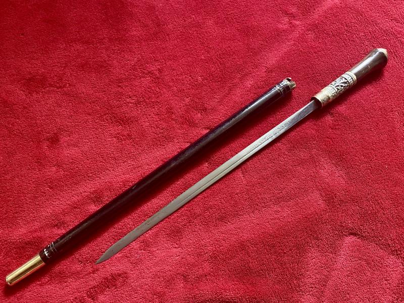 Antique Indian Swagger Stick with Concealed Blade