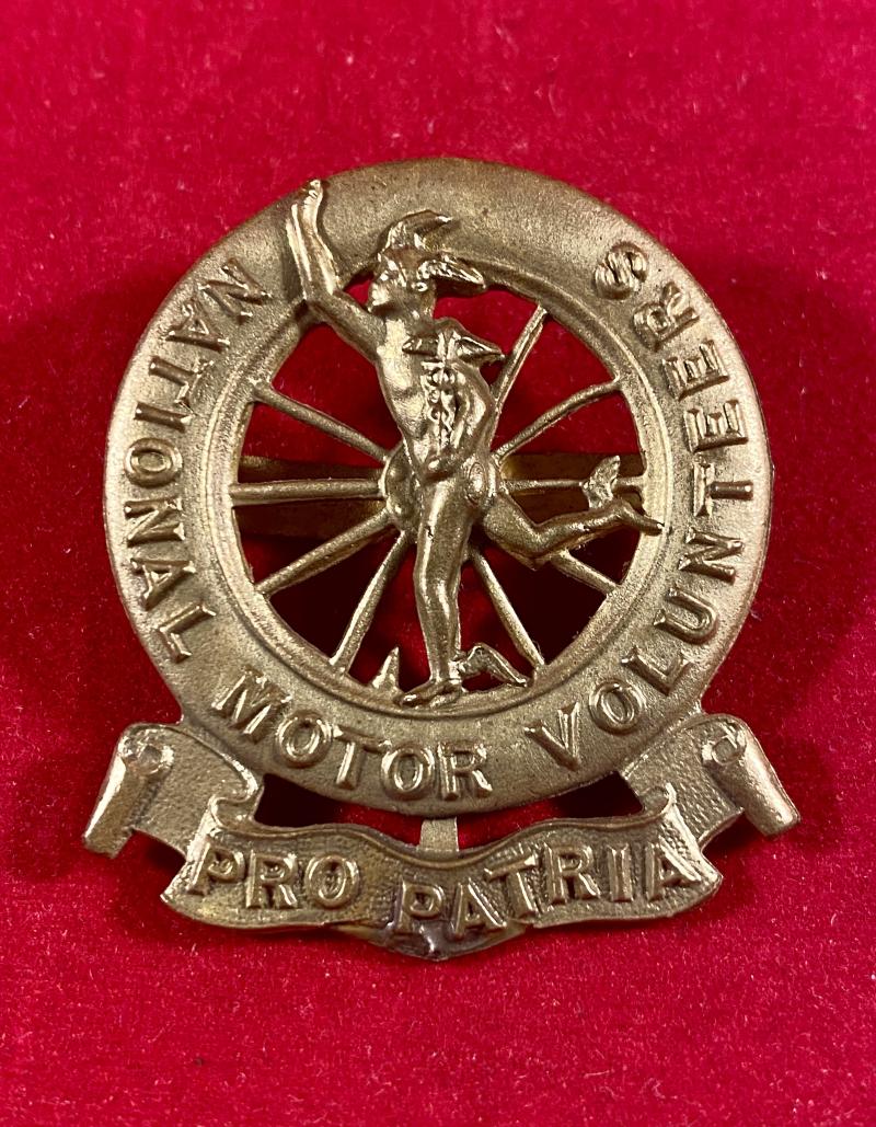 Fine Original WW1 Period Brass National Motor Volunteers Cap Badge