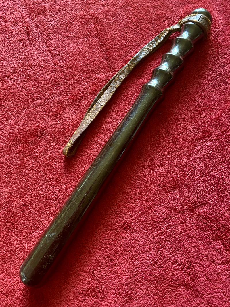 Antique British Metropolitan Police Lignum Vita Truncheon Stamped with ‘M Crown P’ c1888