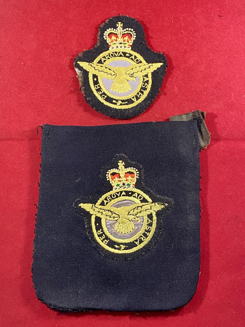 2 x Vintage RAF Officer's Embroidered Blazer Badges - PER ARDUA AD ASTRA