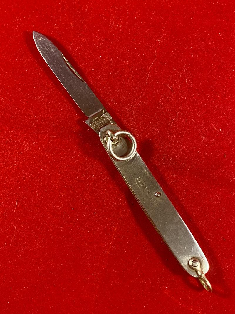 Silver Hallmarked Ring-Opening Single Bladed Gentleman’s Penknife by William Needham -Sheffield 1928