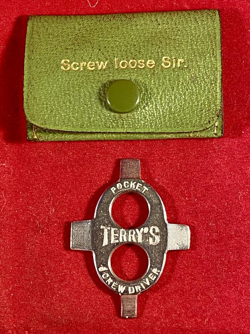 Antique Leather Cased TERRY'S Pocket Screwdriver by Herbert Terry & Sons Limited of Redditch England c1910