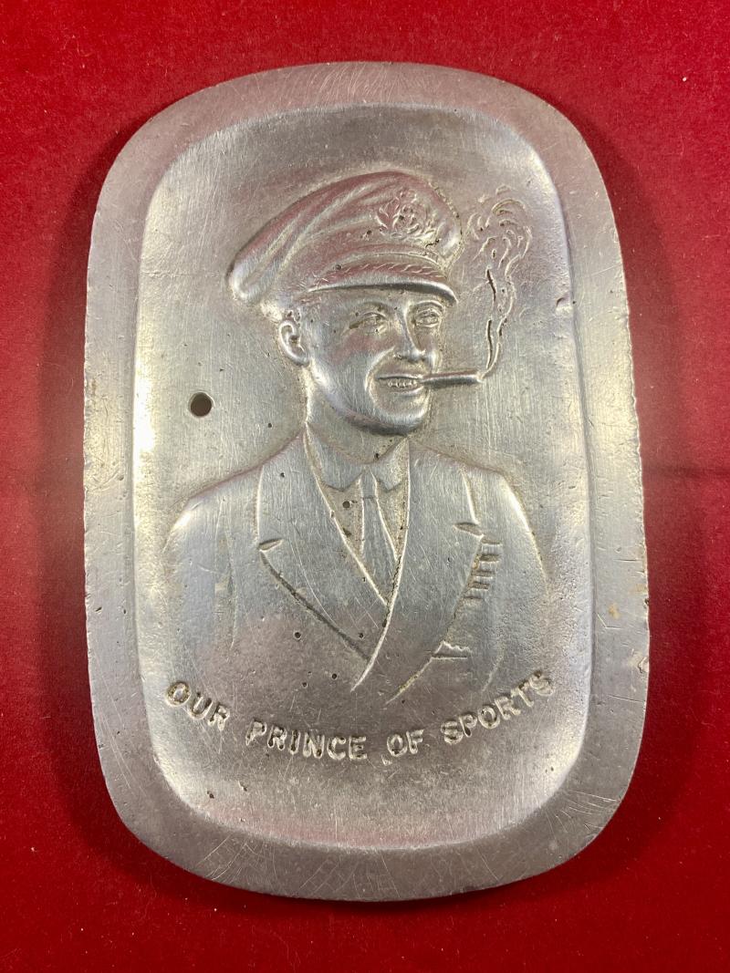 Aluminium Tray Depicting Edward VIII ‘Our Prince of Sports’ Given as a Souvenir of the K.C.P.S Dinner in 1922 – Made by R.W. Coan London