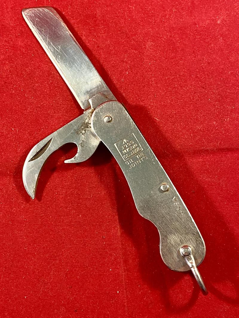 British Military Folding Two-Piece Stainless Steel Clasp or Jack Knife Dated 1955 by C. Myers & Son Ltd Sheffield – Trade Mark MYSON