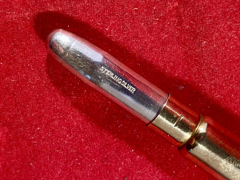 Genuine WW1 1914 Princess Mary Christmas Tin with Rare Officers Silver Topped Pencil and Slotted Retaining Card